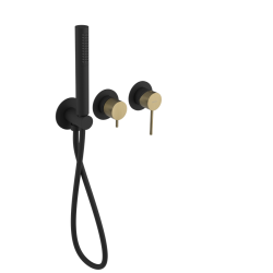 SAPHO - ULTRAMIX podom. sprch./vaňová batéria, ručná sprcha, 2 výstupy, čierná mat/zlato mat (UT045BG)