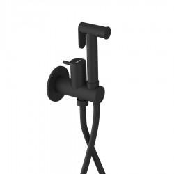 SAPHO - ULTRAMIX podomítková bidetová baterie se Stop sprškou, kulatá, čierna mat (UT013B)