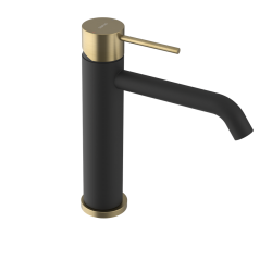 SAPHO - ULTRAMIX stojanková umývadlová batéria, čierná mat/zlato mat (UT004BG)