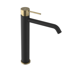 SAPHO - ULTRAMIX stojanková umývadlová batéria, čierná mat/zlato mat (UT007BG)