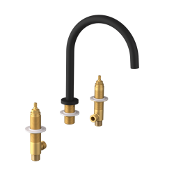 SAPHO - ULTRAMIX telo 3-prvkovej stojankovej umývadlovej batérie, čierná mat (UT017B-1)