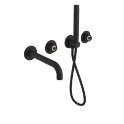 SAPHO - ULTRAMIX telo podomietkovej vaňovej batérie s výtokovou hubicou a ručnou sprchou, 2 výstupy, čierná mat (UT093B-1)