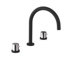 SAPHO - ULTRAMIX  trojprvková umývadlová batéria, čierná mat/chróm (UT017BC)