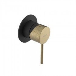 SAPHO - ULTRASAN podomietková sprchová batéria, 1 výstup, čierná mat/zlato mat (UT041VBG)