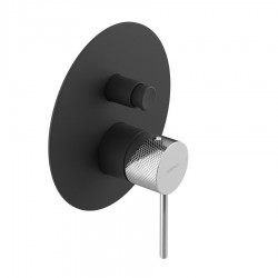 SAPHO - ULTRASAN podomietková sprchová batéria, 2 výstup, čierná mat/chróm (UT042VBC)