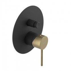 SAPHO - ULTRASAN podomietková sprchová batéria, 2 výstup, čierná mat/zlato mat (UT042VBG)