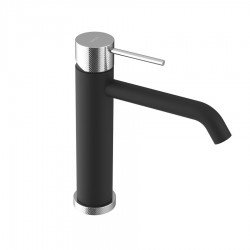 SAPHO - ULTRASAN stojanková umývadlová batéria, čierná mat/chróm (UT004VBC)