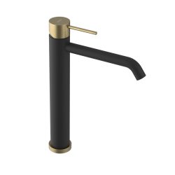 SAPHO - ULTRASAN stojanková umývadlová batéria, čierná mat/zlato mat (UT007VBG)