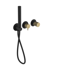 SAPHO - ULTRATAP podom. sprch./vaňová batéria, ručná sprcha, 2 výstupy, čierná mat/zlato mat (UT045TBG)