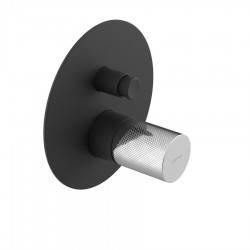 SAPHO - ULTRATAP podomietková sprchová batéria, 2 výstup, čierná mat/chróm (UT042TBC)