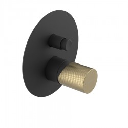 SAPHO - ULTRATAP podomietková sprchová batéria, 2 výstup, čierná mat/zlato mat (UT042TBG)