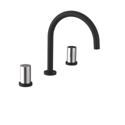 SAPHO - ULTRATAP  trojprvková umývadlová batéria, čierná mat/chróm (UT017TBC)