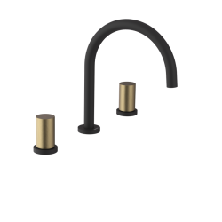 SAPHO - ULTRATAP  trojprvková umývadlová batéria, čierná mat/zlato mat (UT017TBG)