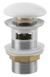 SAPHO - Umyvadlová výpust 5/4“, click-clack, keramická zátka, 10-50, bílá (AR902)