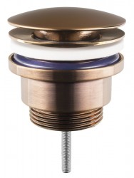 SAPHO - Umyvadlová výpust 5/4“, click-clack, veľká zátka, 10-55, meď mat (CV1002PG)