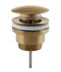 SAPHO - Umyvadlová výpust 5/4“, click-clack, velká zátka, 10-55, zlato mat (CV1002GB)