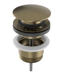 SAPHO - Umyvadlová výpust 5/4“, click-clack, velká zátka, 10-65, zlato mat (CV1002G)
