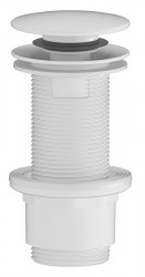 SAPHO - Umyvadlová výpust 5/4“, click-clack, veľká zátka, 10-80, ABS/biela mat (CV1132WM)