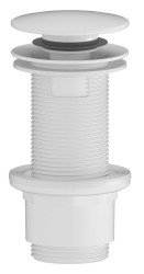 SAPHO - Umyvadlová výpust 5/4“, click-clack, velká zátka, 10-80, ABS/bílá mat (CV1132WM)