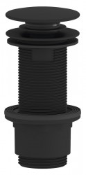 SAPHO - Umyvadlová výpust 5/4“, click-clack, veľká zátka, 10-80, ABS/čierna mat (CV1132B)