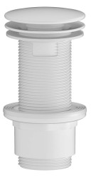 SAPHO - Umyvadlová výpust 5/4“, neuzavíratelná, velká zátka, 10-80, ABS/bílá (CV1232W)
