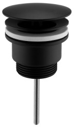 SAPHO - Umyvadlová výpust 5/4“, neuzavíratelná, velká zátka, 5-65, černá mat (CV3004B)