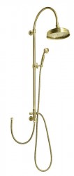SAPHO - VANITY sprchový stĺp s pripojením vody na batériu, hlavová a ručná sprcha, bronz (SET066)