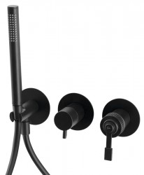 SAPHO - VERSI podomietková sprchová/vaňová batéria, ručná sprcha, 2 výstupy, čierna mat (RV052/15)