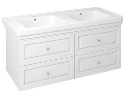 SAPHO - VIOLETA dvojumývadlová skrinka 116x52x48,5cm, biela pololesk (VI125-3131)