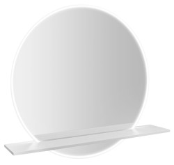 SAPHO - VISO guľaté zrkadlo s LED osvetlením a policou, ø 60cm, biela mat (VS060-02)