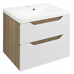 SAPHO - WAVE umývadlová skrinka 60x65x47,8cm, biela/dub cuneo (WA060-3025)