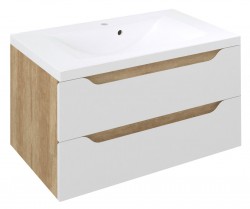 SAPHO - WAVE umývadlová skrinka 79,7x45x47,8cm, biela/dub Alabama (WA080-3022)