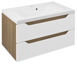 SAPHO - WAVE umývadlová skrinka 79,7x45x47,8cm, biela/dub cuneo (WA080-3025)