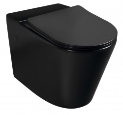 SAPHO - WC kombi misa, Rimless, 61x38cm, spodný/zadný odpad, čierna mat (NDPC1012WRB-3)