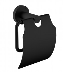 SAPHO - X-ROUND BLACK držiak toaletného papiera, s krytom, čierna mat (XR732B)