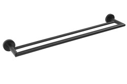 SAPHO - X-ROUND BLACK dvojitý držák ručníků 600, černá mat (XR401B)