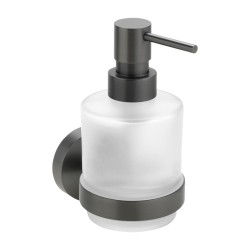 SAPHO - X-ROUND GUN METAL dávkovač mydla 200ml, mliečne sklo, gun metal (XR103GM)