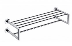 SAPHO - X-ROUND polička na uteráky dvojitá 600, chróm (XR416)