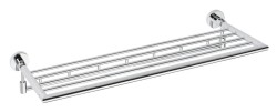 SAPHO - X-ROUND polička na uteráky výklopná s háčikmi 600, chróm (XR422)
