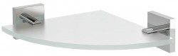 SAPHO - X-SQUARE sklenená polica rohová, štvrťkruhová 200x200, chróm/mliečne sklo (XQ009-01)