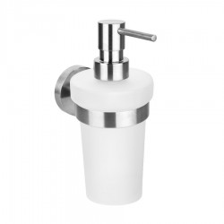 SAPHO - X-STEEL dávkovač mydla 230ml, mliečne sklo, nerez mat (XS101)