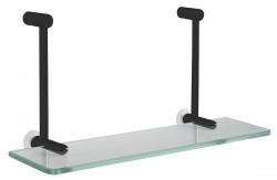 SAPHO - Závesná sklenená polička na sprchovú zástenu 400x180x125, čierna mat (1301-15B)