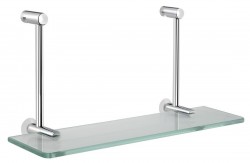 SAPHO - Závesná sklenená polička na sprchovú zástenu 400x180x125mm, chróm (1301-15)
