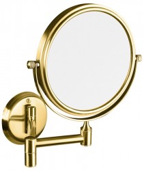 SAPHO - Závesné kozmetické zrkadlo, priemer 140, obojstranné, zlato (XP012G)