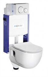 SAPHO - Závesné WC Brilla s podomietkovou nádržkou a tlačidlom Geberit, biela (WC-SADA-14)