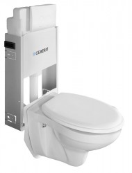 SAPHO - Závesné WC Taurus s podomietkovou nádržkou a tlačidlom Geberit, biela, (WC-SADA-15)