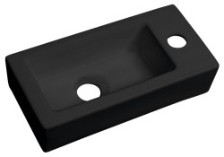 SAPHO - ZOE keramické umývátko 37x18cm, otvor pro baterii vpravo, černá mat (AR495B)