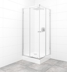 SAT - Set sprchovacieho kúta a vaničky, štvorec 80x80 cm Multi Basic SIKOBKMUQ80CRCH (SIKOBKMUQ80CRCH)