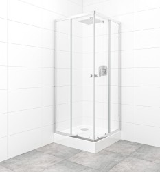 SAT - Set sprchovacieho kúta a vaničky, štvorec 80x80 cm Multi Basic SIKOBKMUQ80CRT (SIKOBKMUQ80CRT)