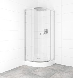 SAT - Set sprchovacieho kúta a vaničky, štvrťkruh 80x80 cm Multi Basic SIKOBKMUS80CRT (SIKOBKMUS80CRT)